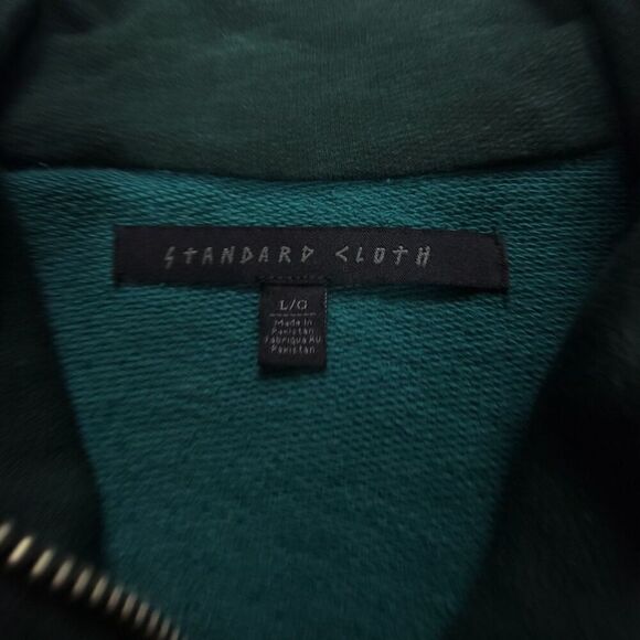 URBAN OUTFITTERS Standard Cloth Double Breasted Slub Military Jacket Green Large - Picture 2 of 7